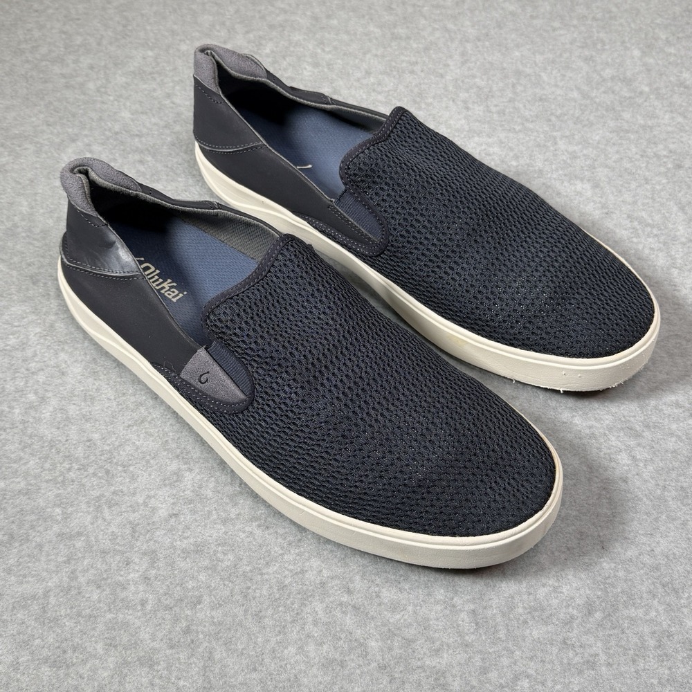 Olukai Lae'ahi Slip On Mens 14 Blue Mesh Lightweight Comfort Beach Shoes Sneaker